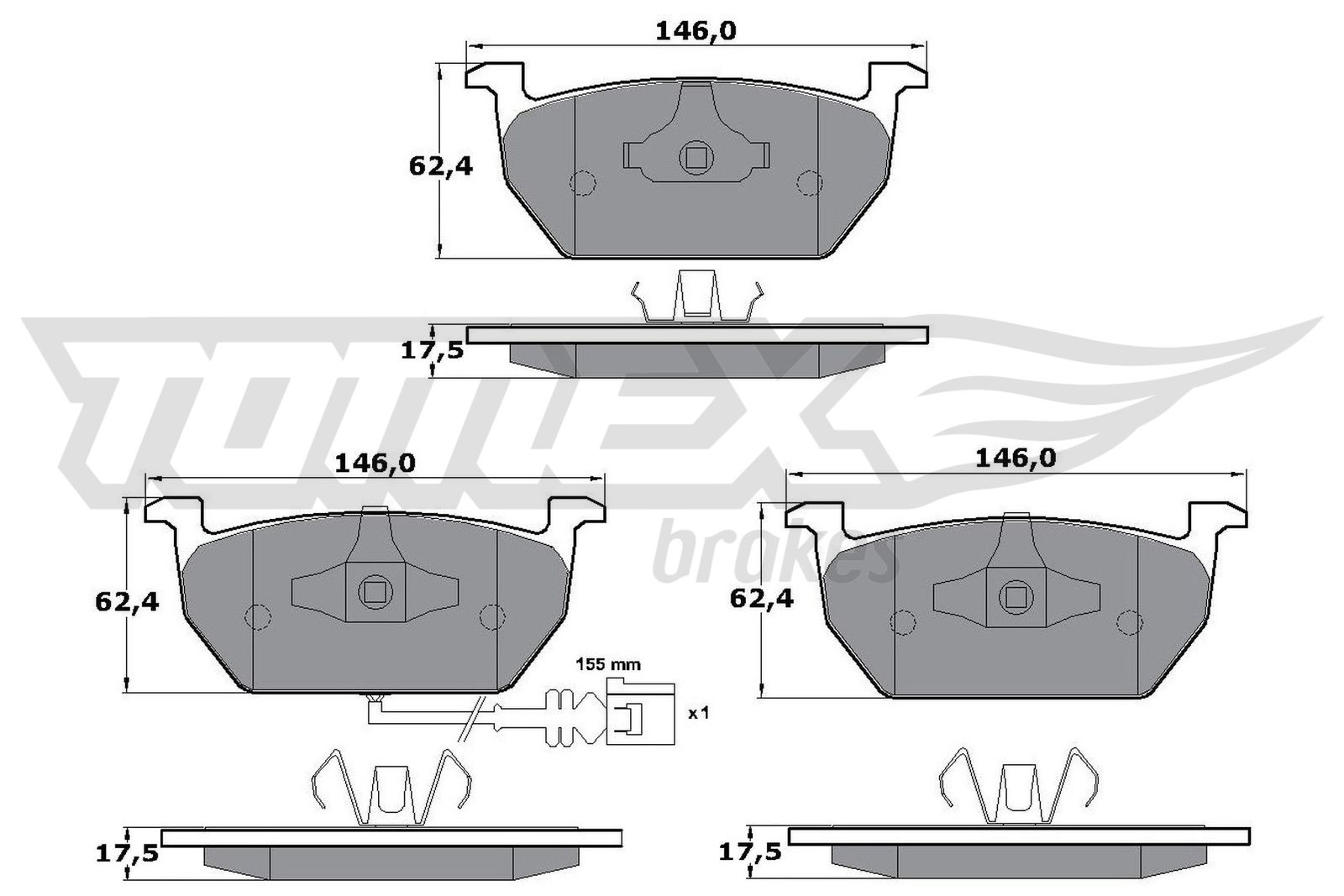 Sada brzdových platničiek kotúčovej brzdy TOMEX Brakes